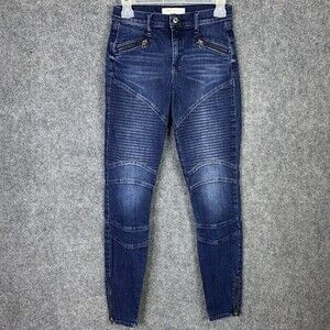 Gap 1969 True Skinny Jeans Women 27 Tall Dark Wash Zip Pockets & Ankles